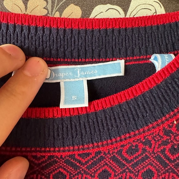 Draper James Burgundy and Navy Mini Dress - Picture 7 of 8